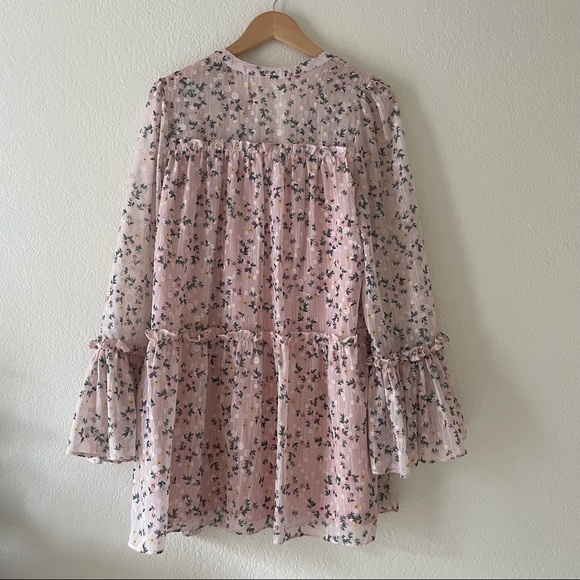 Tularosa Nathalie Pale Pink Floral Tunic Dress - Picture 6 of 7
